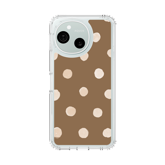 スリムプロテクションケース［ 水彩ドット・レトロカラー - Brown ］