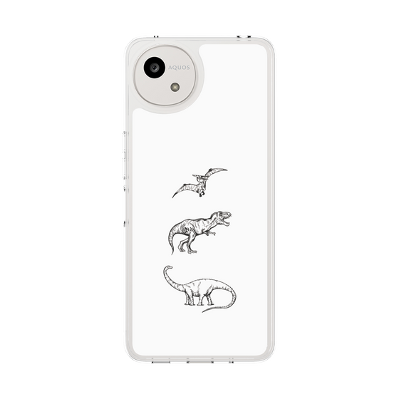 スリムプロテクションケース［ Dinosaurs No.1 - White ］