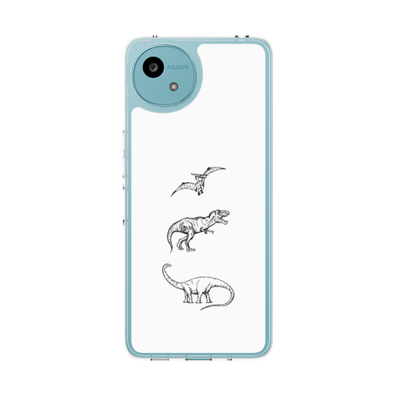 スリムプロテクションケース［ Dinosaurs No.1 - White ］