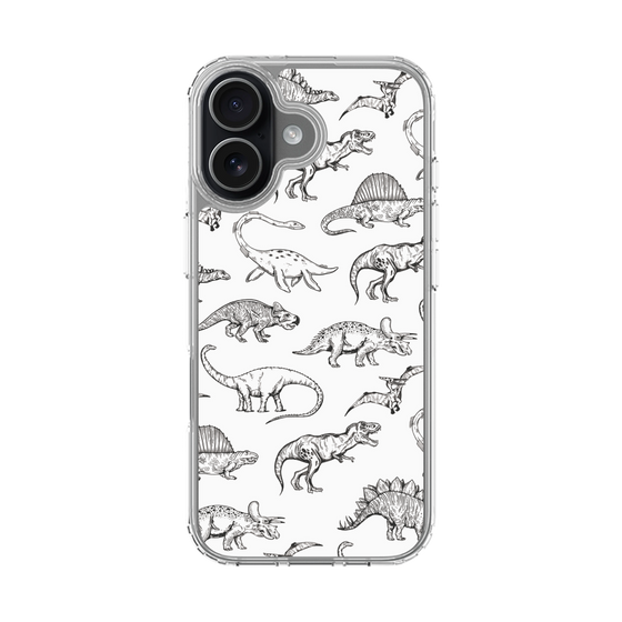 スリムプロテクションケース［ Dinosaurs No.2 - White ］
