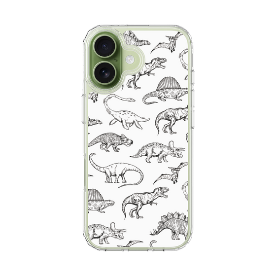 スリムプロテクションケース［ Dinosaurs No.2 - White ］
