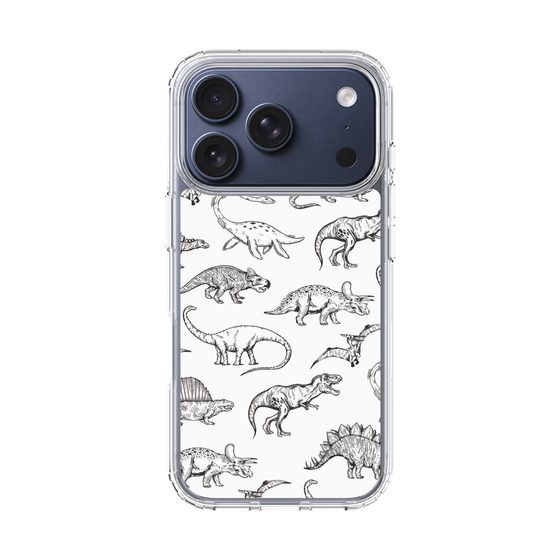 スリムプロテクションケース［ Dinosaurs No.2 - White ］