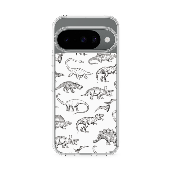 スリムプロテクションケース［ Dinosaurs No.2 - White ］
