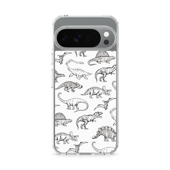 スリムプロテクションケース［ Dinosaurs No.2 - White ］