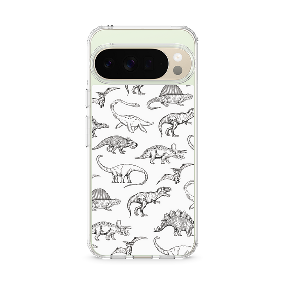 スリムプロテクションケース［ Dinosaurs No.2 - White ］