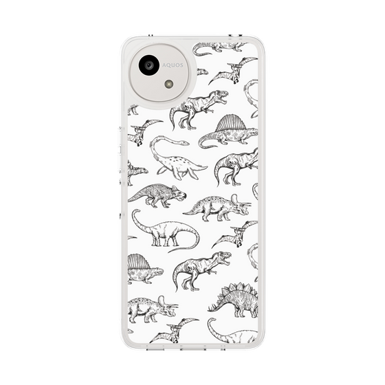 スリムプロテクションケース［ Dinosaurs No.2 - White ］