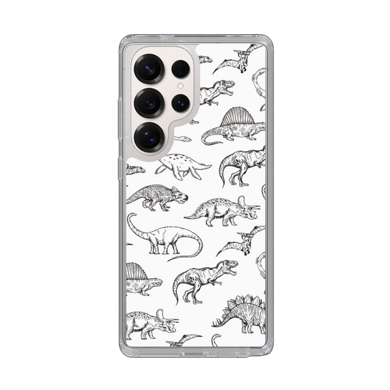 スリムプロテクションケース［ Dinosaurs No.2 - White ］