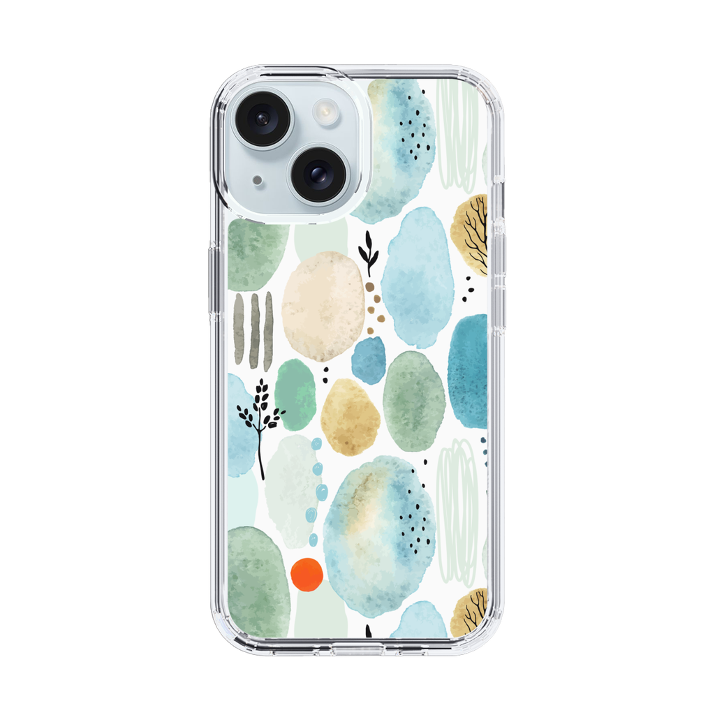 スリムプロテクションケース for Apple iPhone 15［ 北欧水彩 - 05 ］