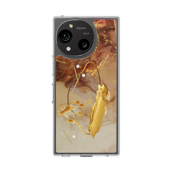 スリムプロテクションケース［ Marble Nuance Painting Brown ］