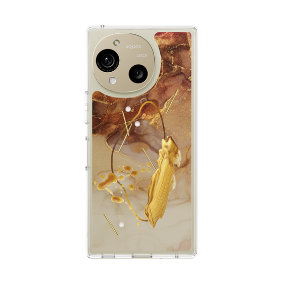 スリムプロテクションケース［ Marble Nuance Painting Brown ］