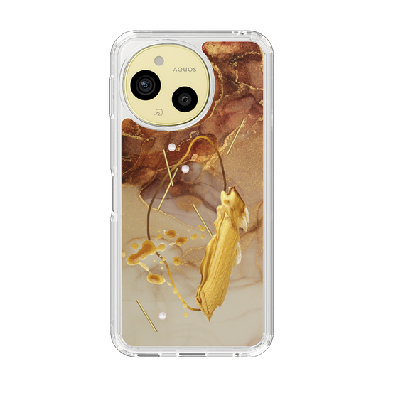 スリムプロテクションケース［ Marble Nuance Painting Brown ］