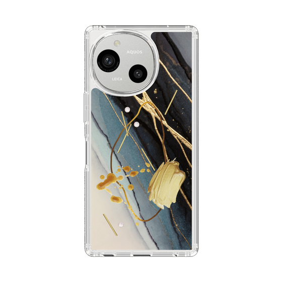 スリムプロテクションケース［ Marble Nuance Painting Black ］