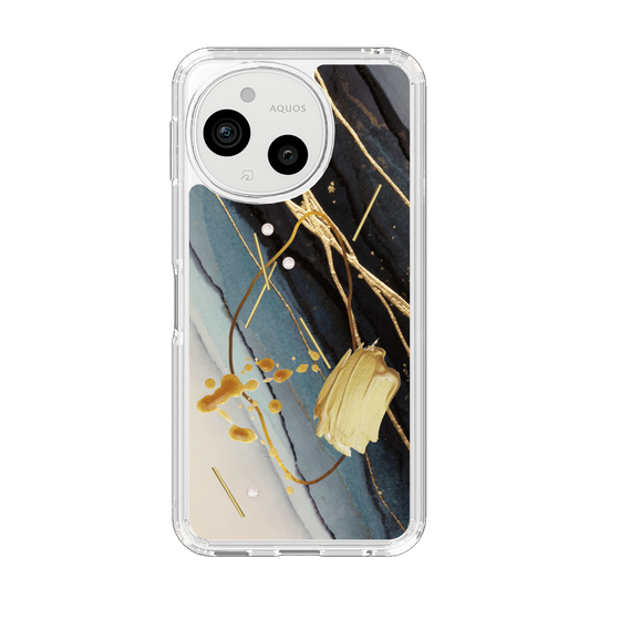 スリムプロテクションケース［ Marble Nuance Painting Black ］