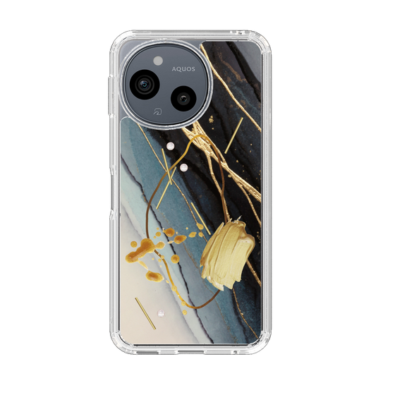 スリムプロテクションケース［ Marble Nuance Painting Black ］