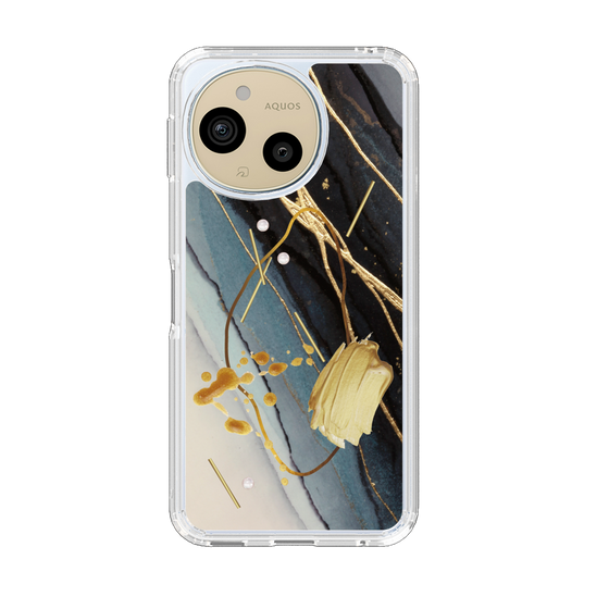 スリムプロテクションケース［ Marble Nuance Painting Black ］