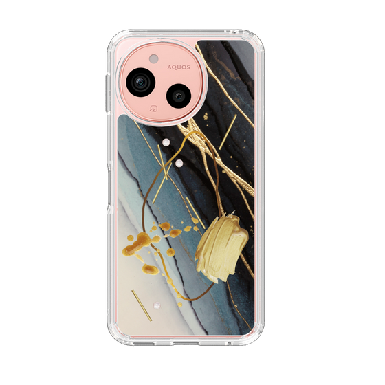 スリムプロテクションケース［ Marble Nuance Painting Black ］