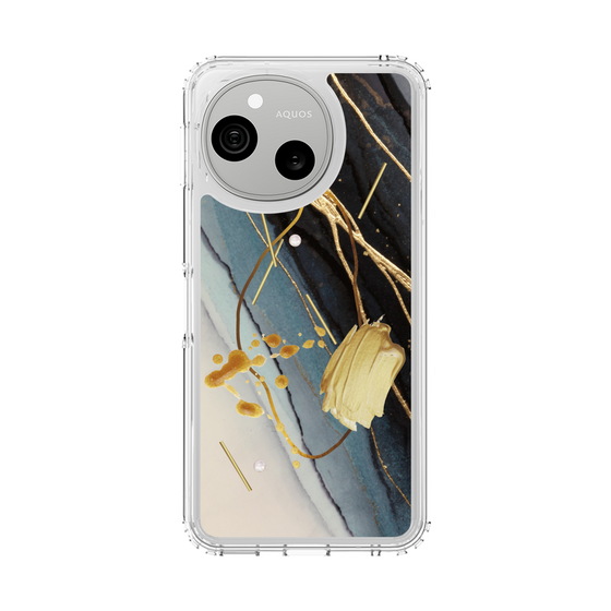 スリムプロテクションケース［ Marble Nuance Painting Black ］