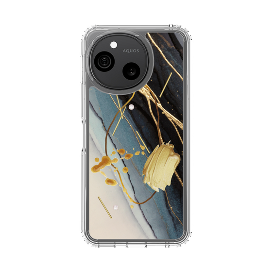 スリムプロテクションケース［ Marble Nuance Painting Black ］