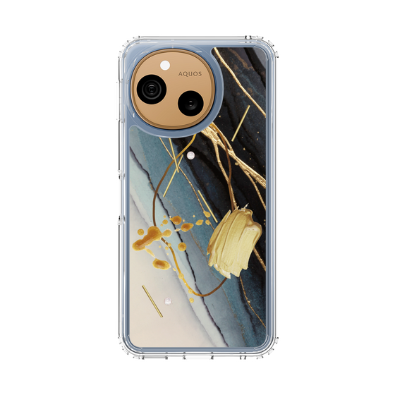 スリムプロテクションケース［ Marble Nuance Painting Black ］