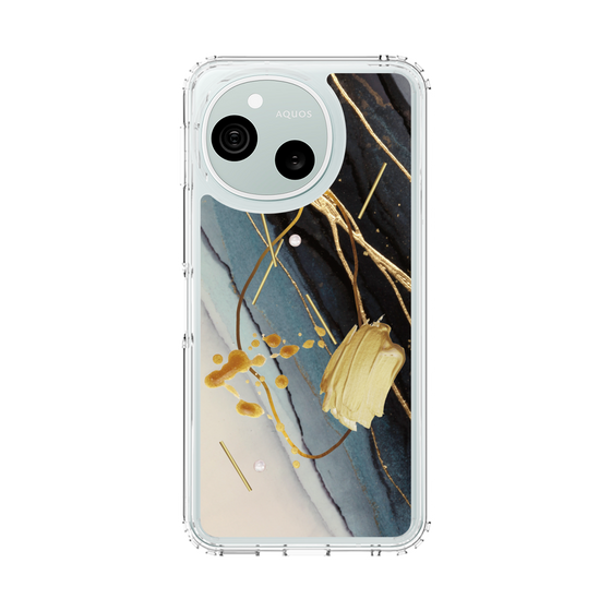 スリムプロテクションケース［ Marble Nuance Painting Black ］