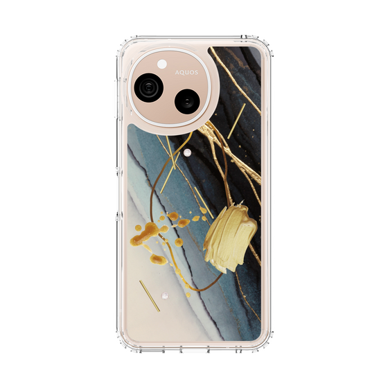 スリムプロテクションケース［ Marble Nuance Painting Black ］