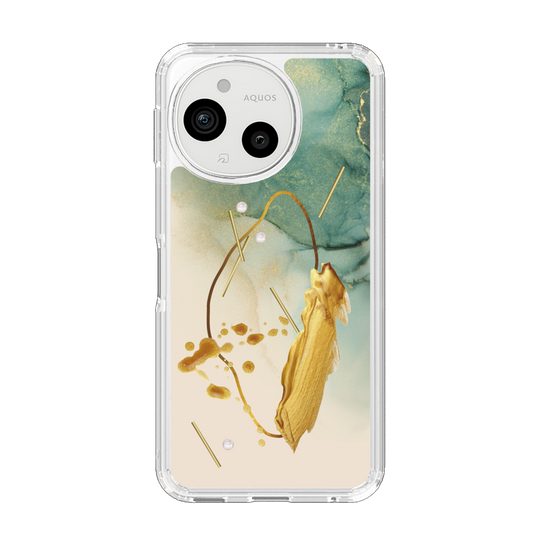 スリムプロテクションケース［ Marble Nuance Painting Green ］