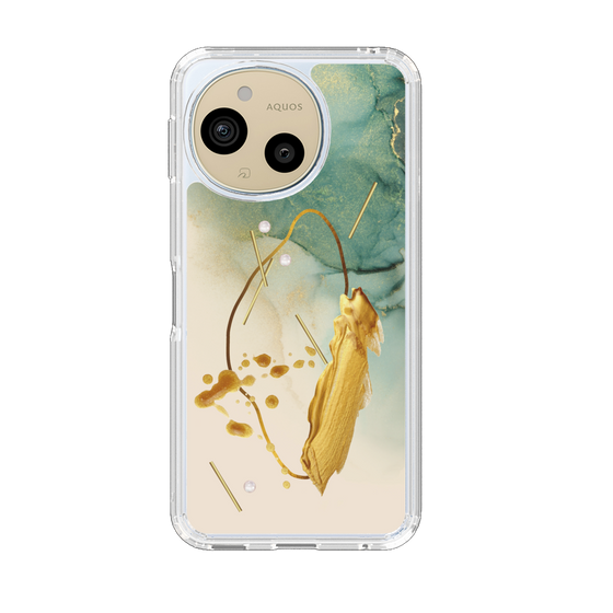 スリムプロテクションケース［ Marble Nuance Painting Green ］