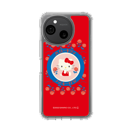 スリムプロテクションケース［ ハローキティ - KT - 昭和レトロ - 丸 - 赤 ］
