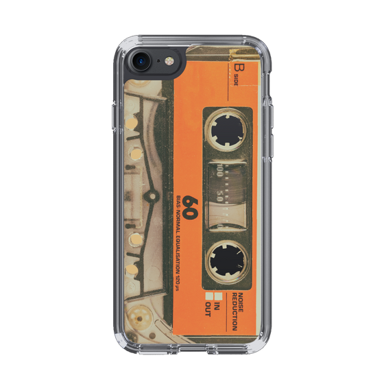 スリムプロテクションケース［ RETORO CASSETTE TAPE - Skeleton Orange ］