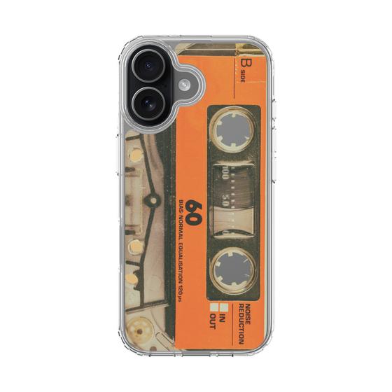 スリムプロテクションケース［ RETORO CASSETTE TAPE - Skeleton Orange ］