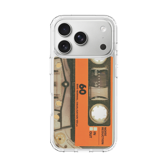 スリムプロテクションケース［ RETORO CASSETTE TAPE - Skeleton Orange ］