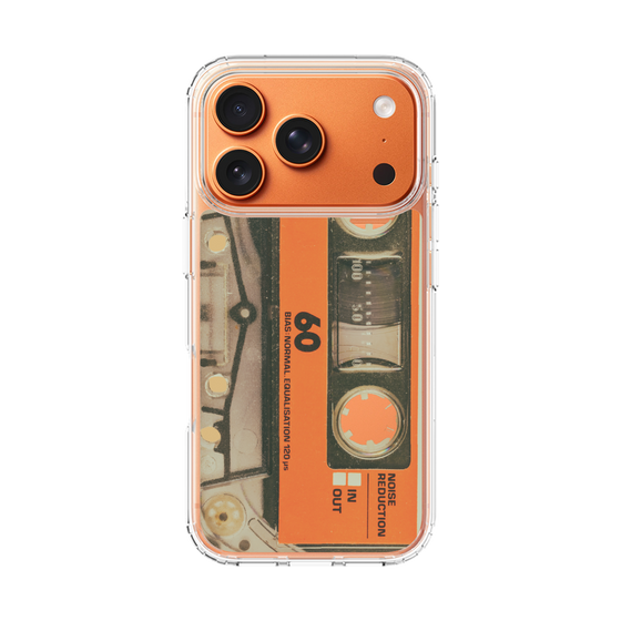 スリムプロテクションケース［ RETORO CASSETTE TAPE - Skeleton Orange ］