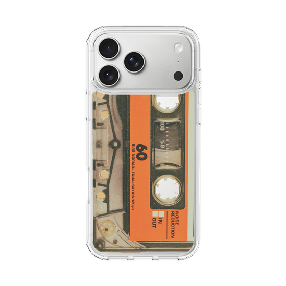 スリムプロテクションケース［ RETORO CASSETTE TAPE - Skeleton Orange ］