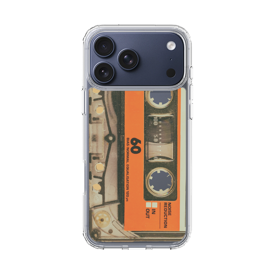スリムプロテクションケース［ RETORO CASSETTE TAPE - Skeleton Orange ］