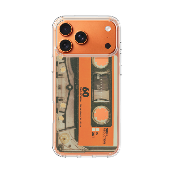 スリムプロテクションケース［ RETORO CASSETTE TAPE - Skeleton Orange ］