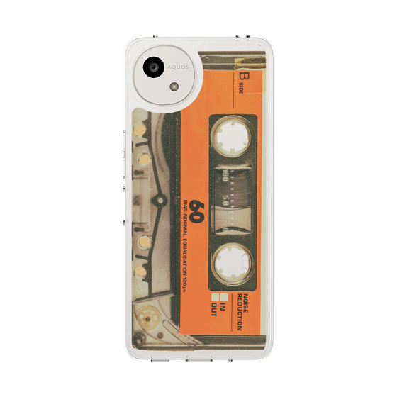 スリムプロテクションケース［ RETORO CASSETTE TAPE - Skeleton Orange ］