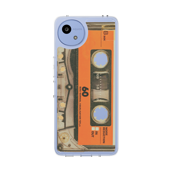 スリムプロテクションケース［ RETORO CASSETTE TAPE - Skeleton Orange ］