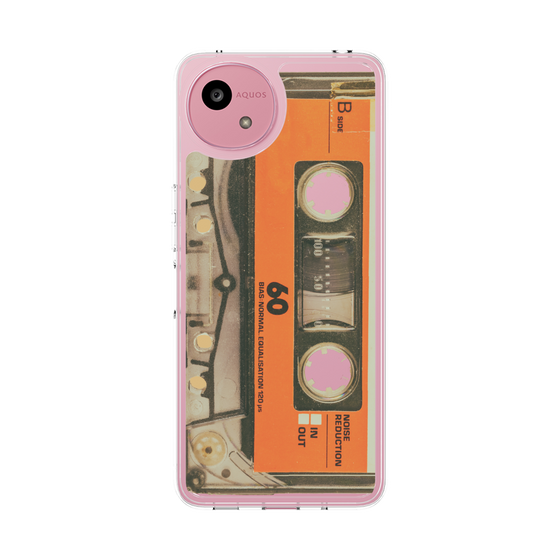 スリムプロテクションケース［ RETORO CASSETTE TAPE - Skeleton Orange ］