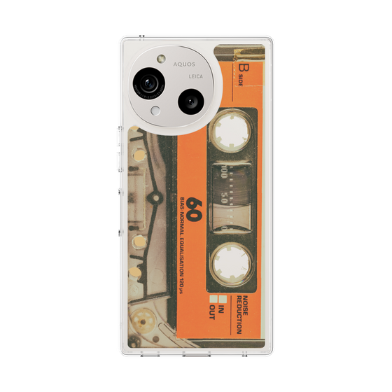 スリムプロテクションケース［ RETORO CASSETTE TAPE - Skeleton Orange ］