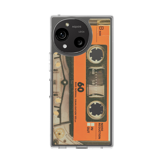 スリムプロテクションケース［ RETORO CASSETTE TAPE - Skeleton Orange ］
