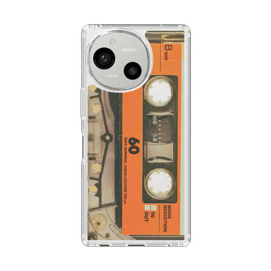 スリムプロテクションケース［ RETORO CASSETTE TAPE - Skeleton Orange ］