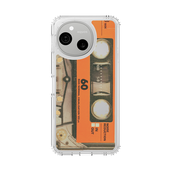 スリムプロテクションケース［ RETORO CASSETTE TAPE - Skeleton Orange ］