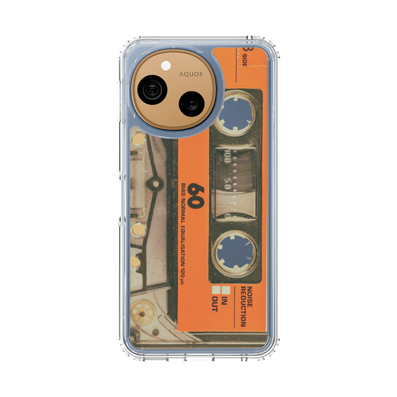 スリムプロテクションケース［ RETORO CASSETTE TAPE - Skeleton Orange ］