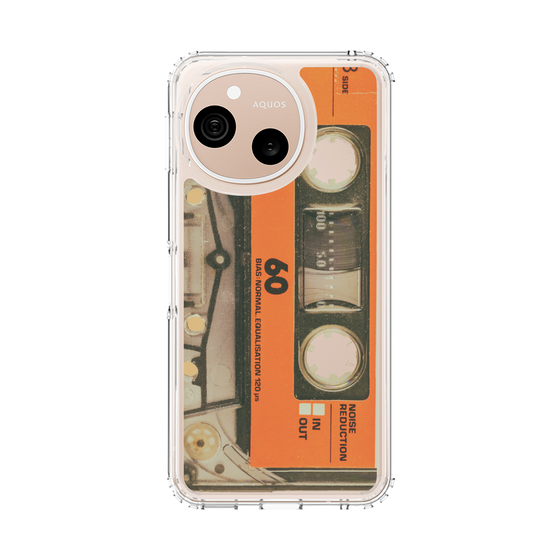 スリムプロテクションケース［ RETORO CASSETTE TAPE - Skeleton Orange ］