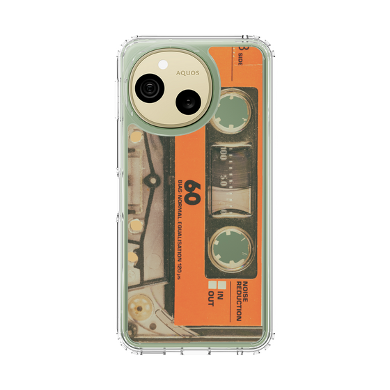 スリムプロテクションケース［ RETORO CASSETTE TAPE - Skeleton Orange ］