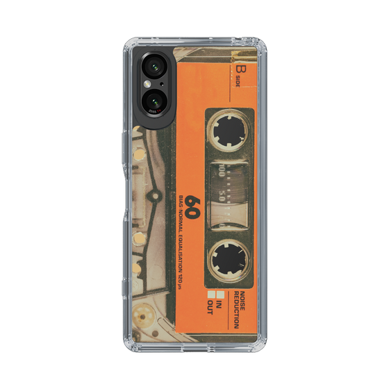 スリムプロテクションケース［ RETORO CASSETTE TAPE - Skeleton Orange ］