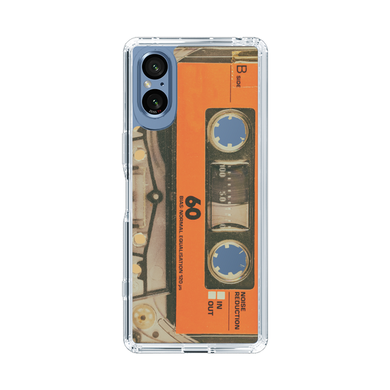 スリムプロテクションケース［ RETORO CASSETTE TAPE - Skeleton Orange ］