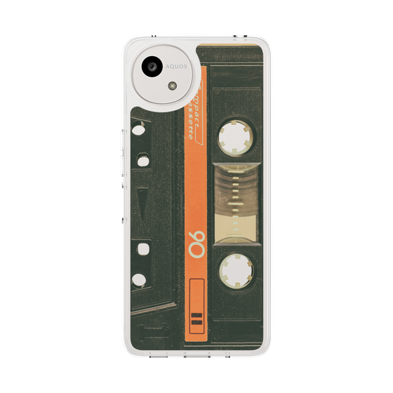 スリムプロテクションケース［ RETORO CASSETTE TAPE - Opacity Black ］