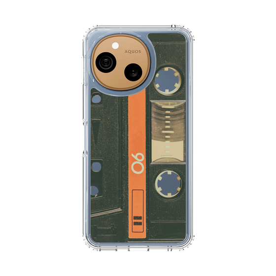 スリムプロテクションケース［ RETORO CASSETTE TAPE - Opacity Black ］