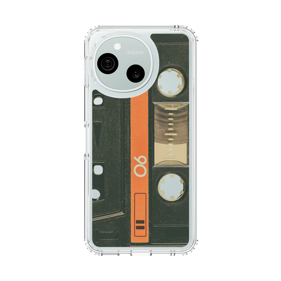 スリムプロテクションケース［ RETORO CASSETTE TAPE - Opacity Black ］